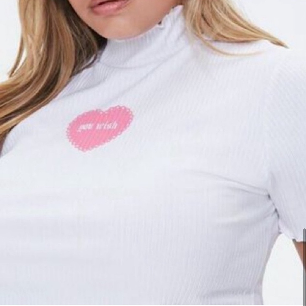 Plus Size Barbie Cottage Core Heart Frill Short Sleeve Shirt